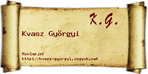 Kvasz Györgyi névjegykártya